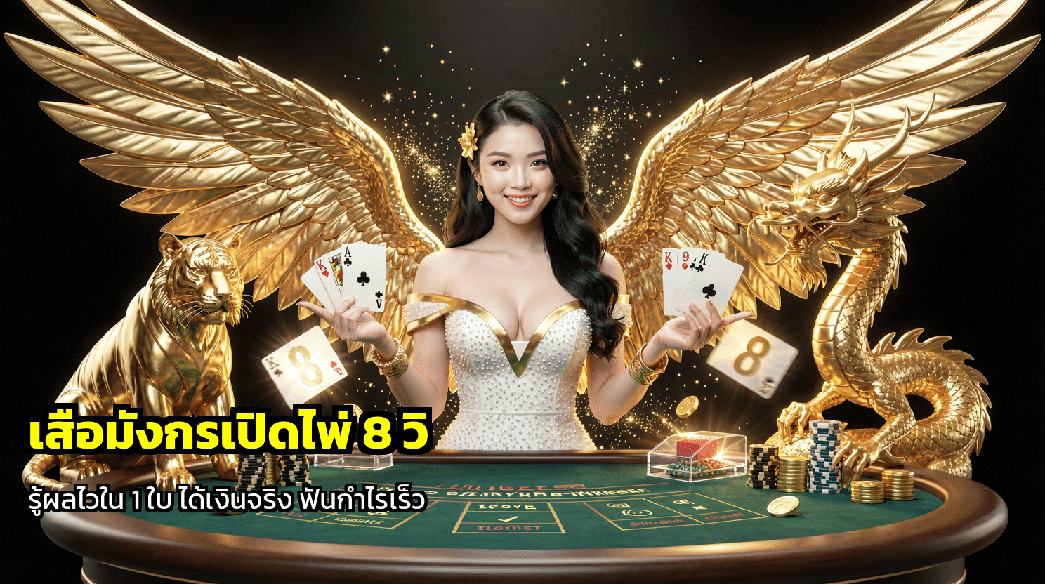เสือมังกรเปิดไพ่ 8 วิ